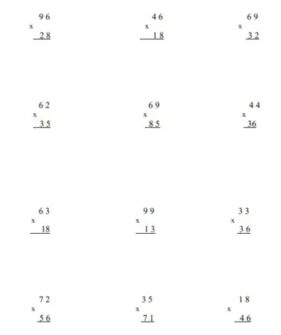 2 digit multiplication