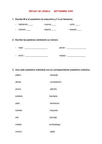 Repaso inicial Lengua