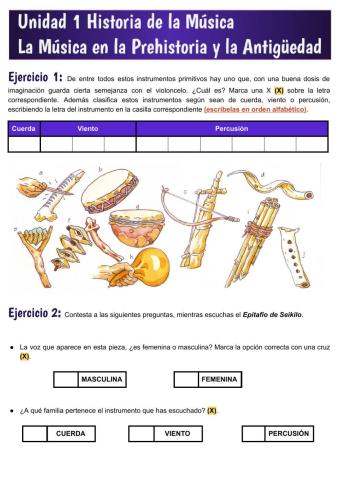 Unidad 1 Música en la Prehistoria y Antigüedad