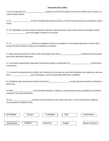 Actividad de Cívica