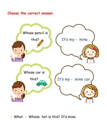 Unit 2 Whose and mine