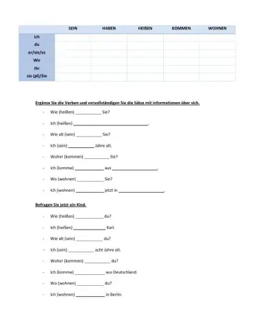 Konjugation Präsens