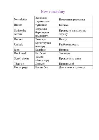 New vocabulary