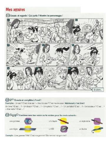 Numeros masculin feminin materiel scolaire