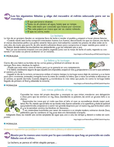 Las fábulas y refranes