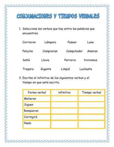 verbo y tiempos verbales