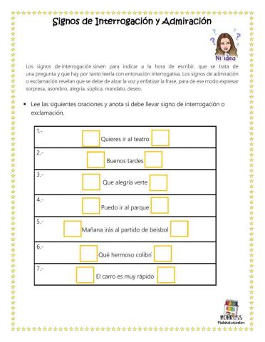 Signos de Interrogación y Exclamación