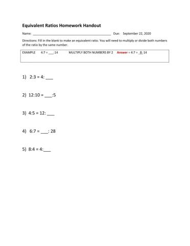 Equivalent Ratios