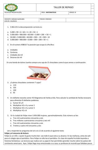 Taller evaluativo 3ro, 3 periodo