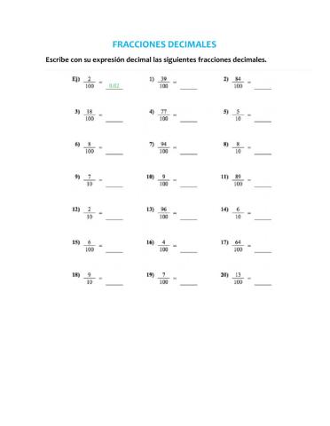 Fracciones decimales