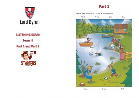 Starters - listening test term 3 part 1.2