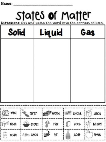 States of Matter Sorting