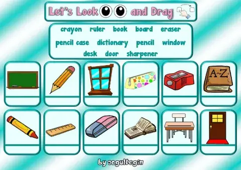 4. 1. Classroom Rules - Classroom Objects - Let's Look and Drop