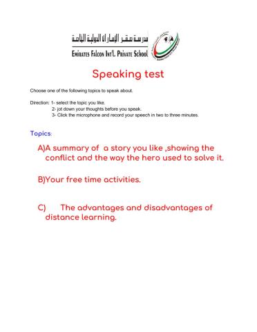 Speaking test