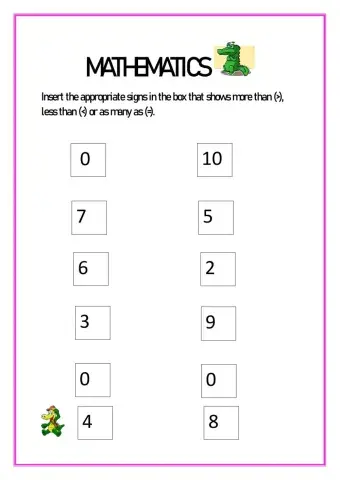 More than, Less Than & Equal to