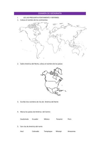 Examen de Geografía