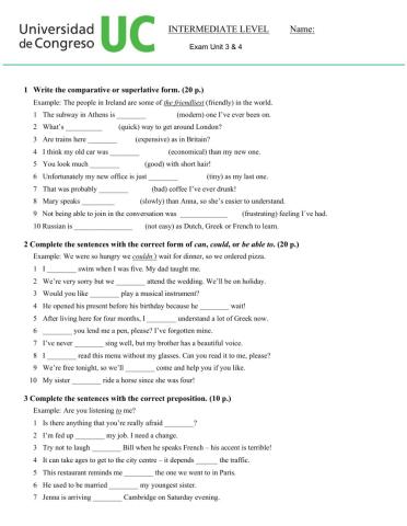 Intermediate Units 3 and 4