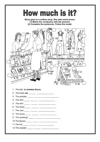 HOW MUCH IS IT? In a clothes shop.