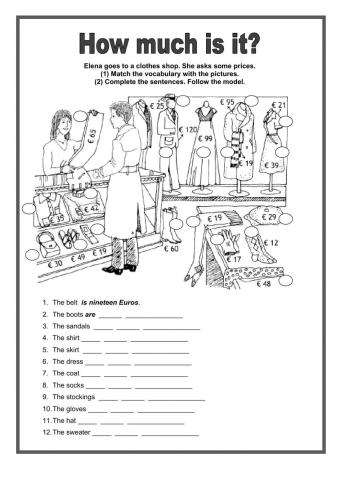 HOW MUCH IS IT? In a clothes shop.