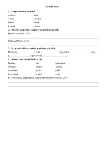 Exerciții gramaticale