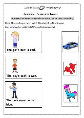 Possessive Nouns Matching