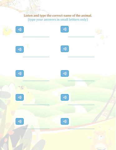 Practice: Animals Vocabulary