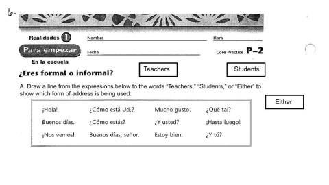 Spanish 1 - PE packet page 6