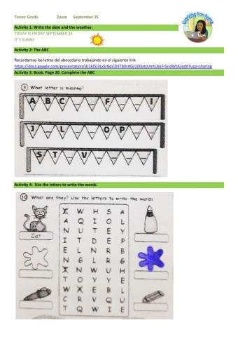 3rd grade september 25