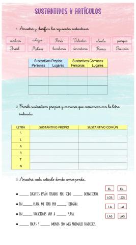 Sustantivos y Artículos - 22 DE SEPTIEMBRE