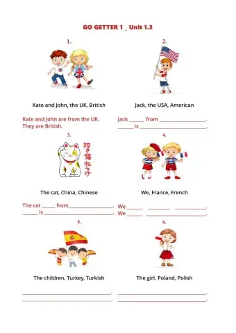 Go Getter 1-Unit 1.3-to be and nationalities