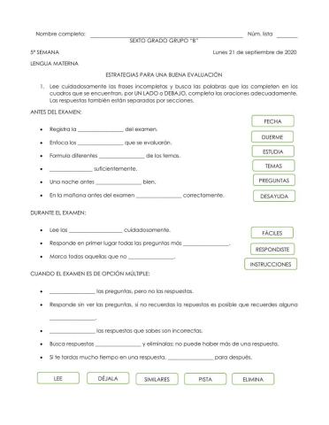 Estrategias para una buena evaluación