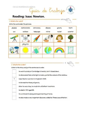 Isaac Newton Worksheet