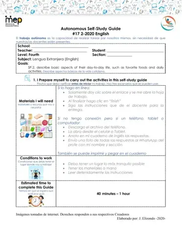 Semana 21 al 25 de Setiembre Cuarto