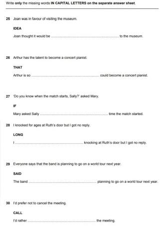 FCE - Sentence transformation