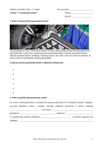 Vježba 7 - Geometrija kotača