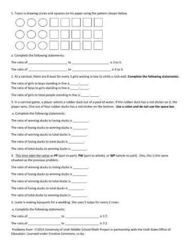 Ratios - parts and wholes