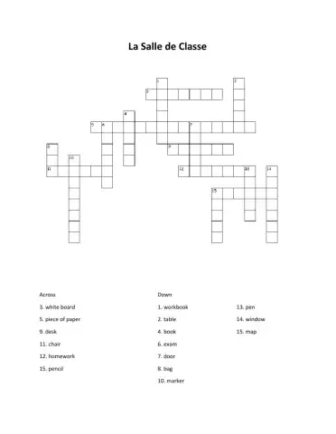 French Classroom Objects