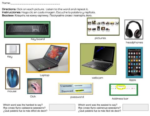 Listen and Say Technology Vocabulary