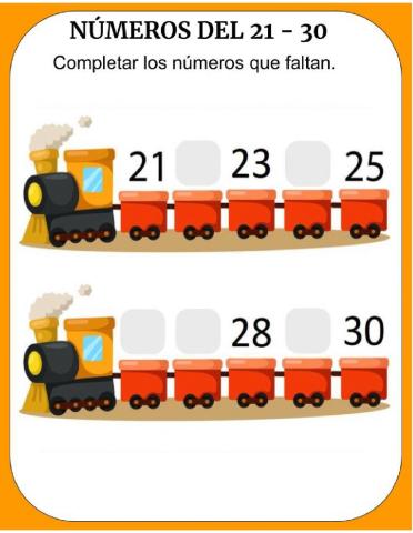 Números de 21-30