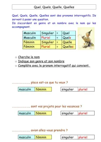 Adjectifs interrogatifs
