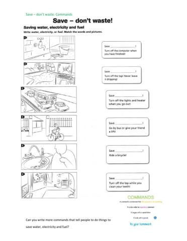 Save-don-t waste-Commands