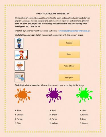 Basic Vocabulary in English