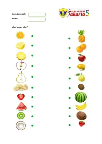 Memasangkan potongan buah