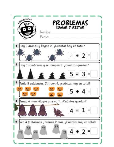 Problemas sencillos sumas y restas