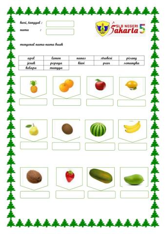 Mengenal nama buah-buahan