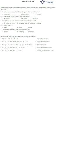 Bahasa Indonesia P1