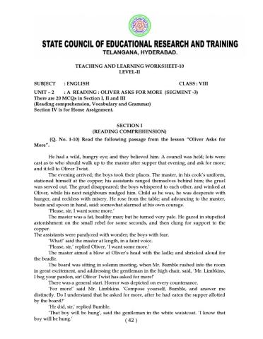 8 Class Level 2 Work Sheet 10