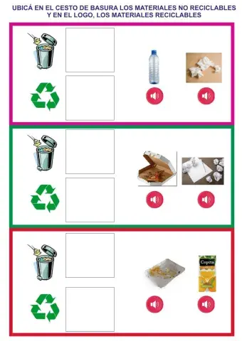 Reciclables y no reciclables