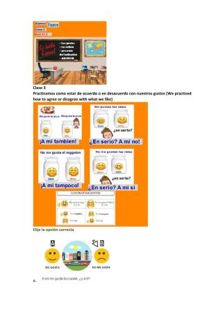 Expresar acuerdo gustos