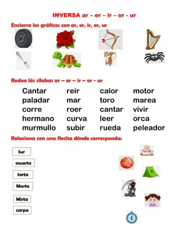 Inversas ar - er - ir - or - ur